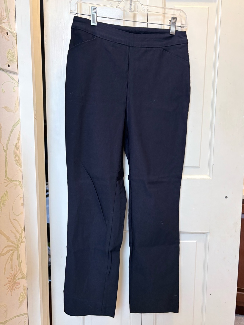 Tribal Navy Ankle-Length Straight-Cut Pants